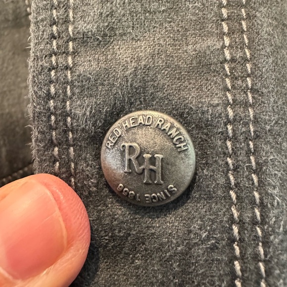 Men's Classic Red Head Ranch Snap Front Western Suede-like Shirt / Medium - Picture 3 of 12